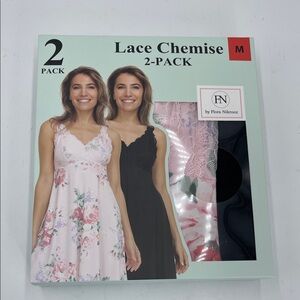 Flora Nikrooz Floral and Black Lace Chemise Set